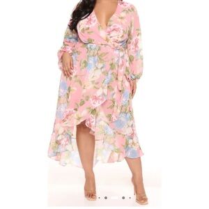 Fashion Nova Long Sleeve Midi Dress